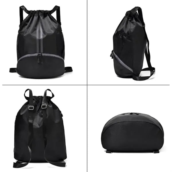 Drawstring Sports Backpack with Shoe Compartment