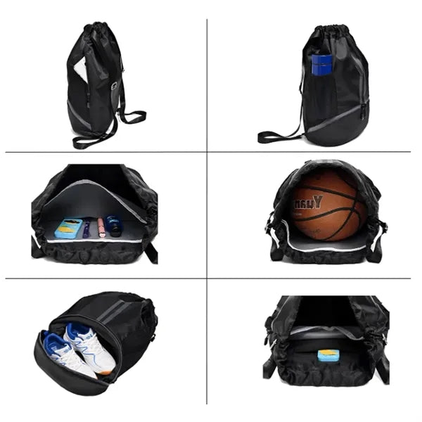Drawstring Sports Backpack with Shoe Compartment