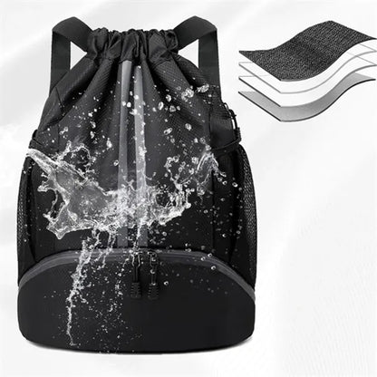 Drawstring Sports Backpack with Shoe Compartment