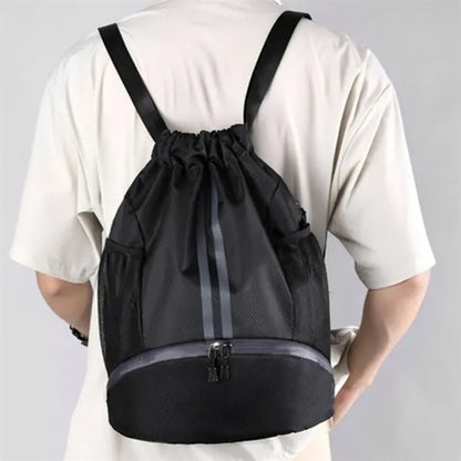 Drawstring Sports Backpack with Shoe Compartment