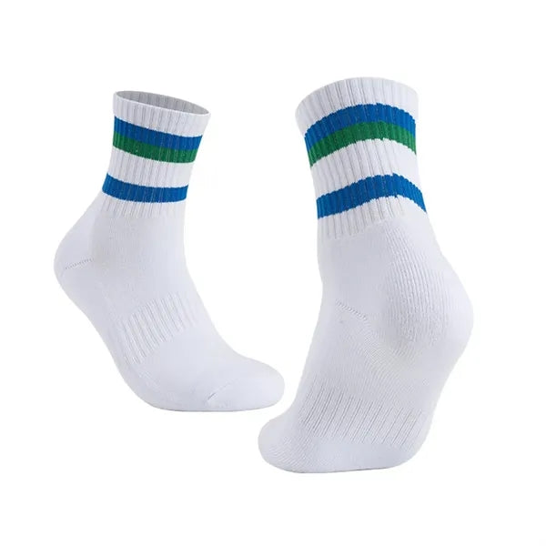 Comfort Elastic Non-Slip Cuff Rainbow Striped Sports Socks