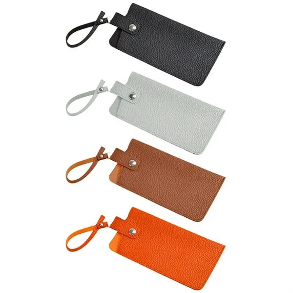 PU Leather Phone Pouch with Strap and Glasses Holder