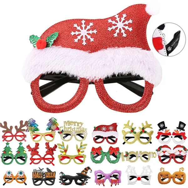 Holiday party picnics eyewears glitter Christmas eyeglasses