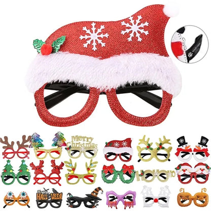 Holiday party picnics eyewears glitter Christmas eyeglasses
