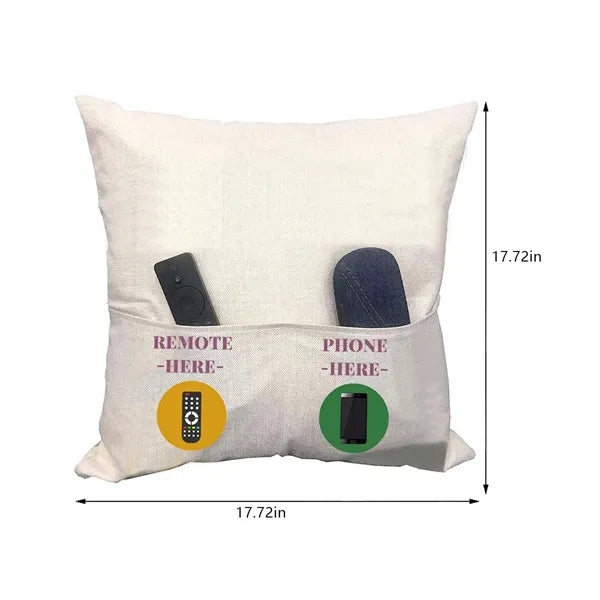 Custom Picture Text Remote Control Storage Pillow Case