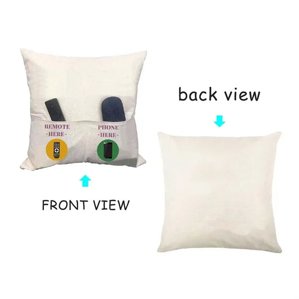 Custom Picture Text Remote Control Storage Pillow Case