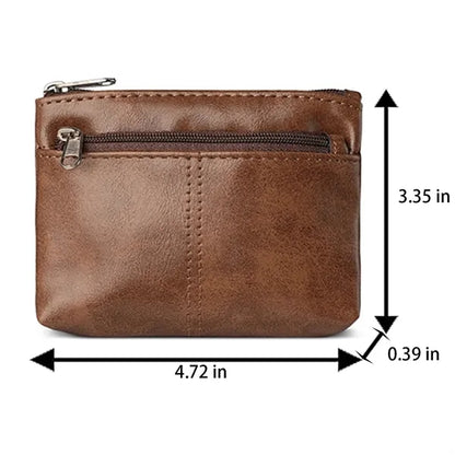Dual Zippered PU Leather Minimalist Lightweight Coin Purse