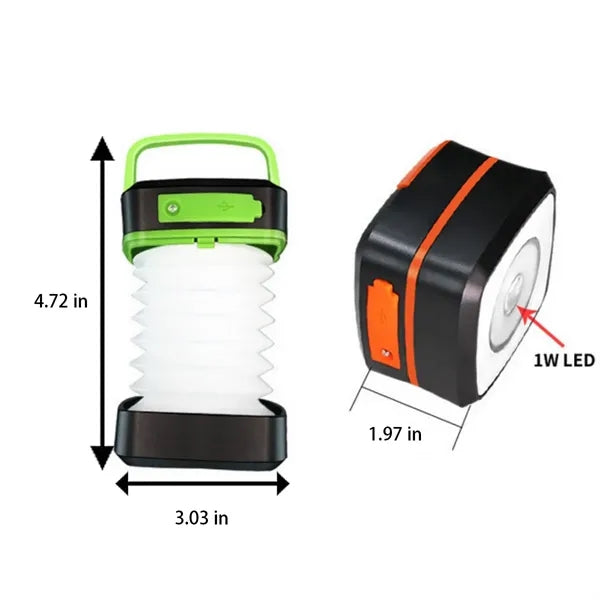 Foldable Waterproof Dual-Charging Solar Camping Lantern