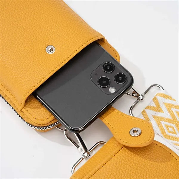 Travel holiday PU leather coin purse crossbody phone bag