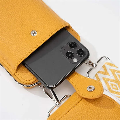 Travel holiday PU leather coin purse crossbody phone bag