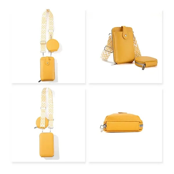 Travel holiday PU leather coin purse crossbody phone bag
