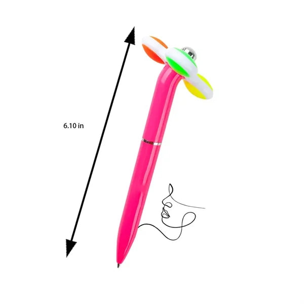 3-Color Stress Relief Fidget Spinner Smooth Writing Pen