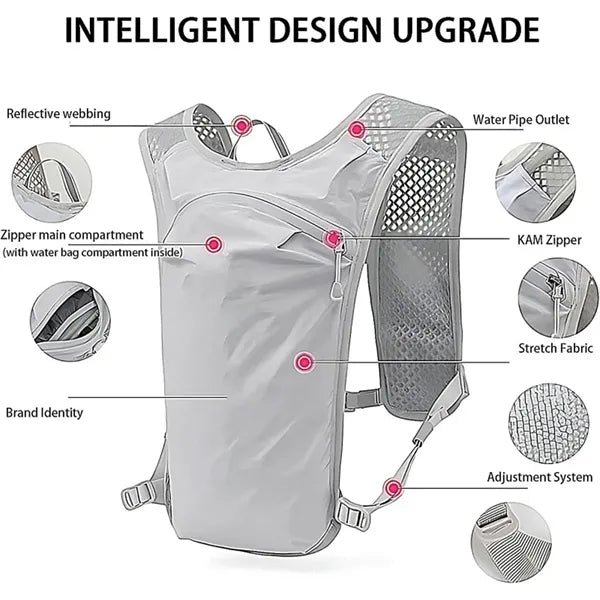 Running Vest Safe Reflective Backpack with Pockets