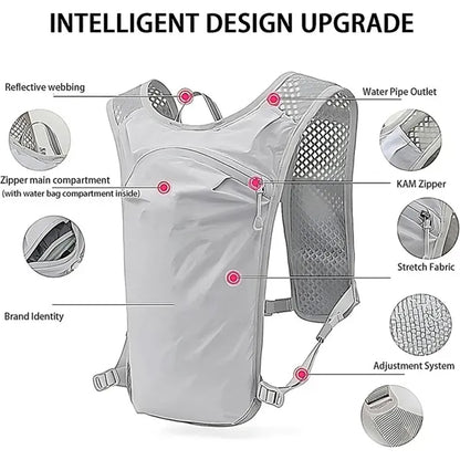 Running Vest Safe Reflective Backpack with Pockets