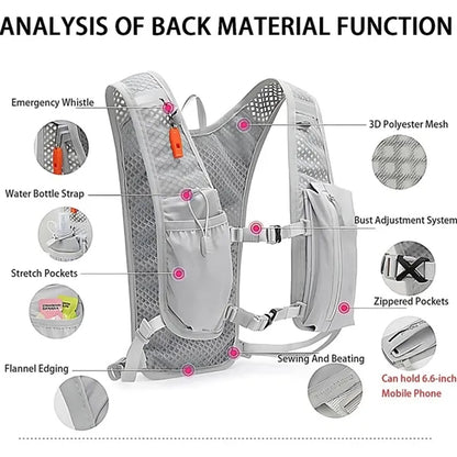 Running Vest Safe Reflective Backpack with Pockets