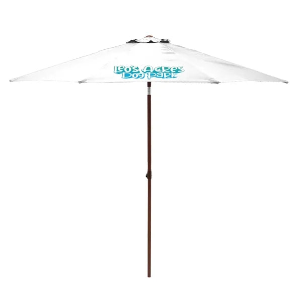 9' Wood Look Tilting Market Umbrella Kit (1 Imprint)