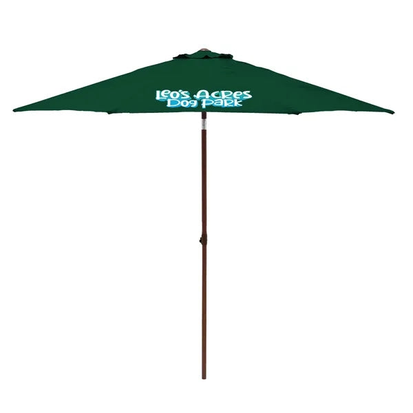 9' Wood Look Tilting Market Umbrella Kit (1 Imprint)