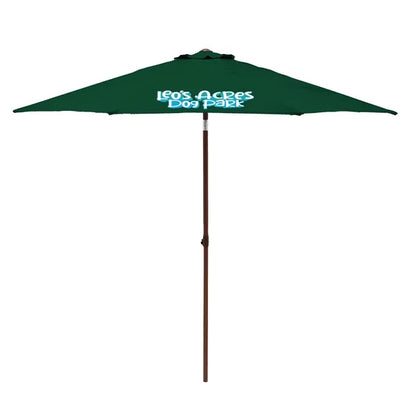9' Wood Look Tilting Market Umbrella Kit (1 Imprint)