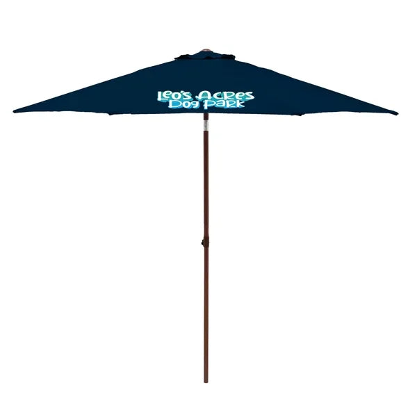 9' Wood Look Tilting Market Umbrella Kit (1 Imprint)