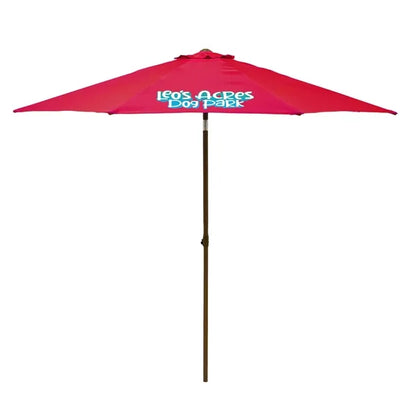 9' Wood Look Tilting Market Umbrella Kit (1 Imprint)