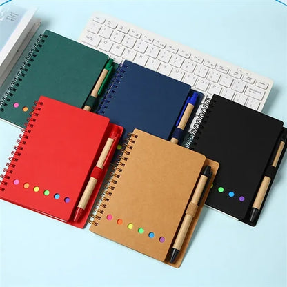 Spiral Jotter Notebook With Sticky Notes Flags & Pen