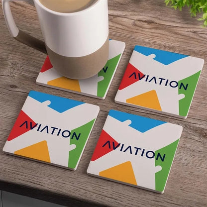 Square Ceramic 4 Pc. Coaster Set In Box