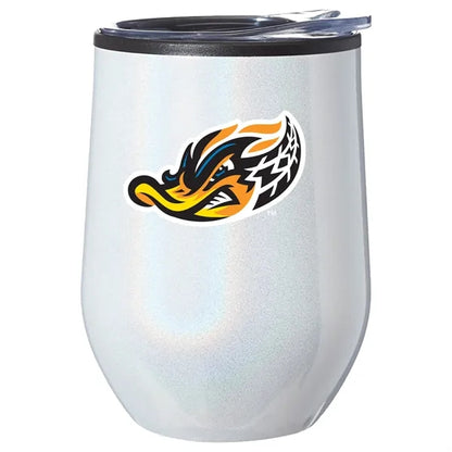 12 oz Travel Tumbler Iridescent Compact w/ Clear Lid EVA Pad