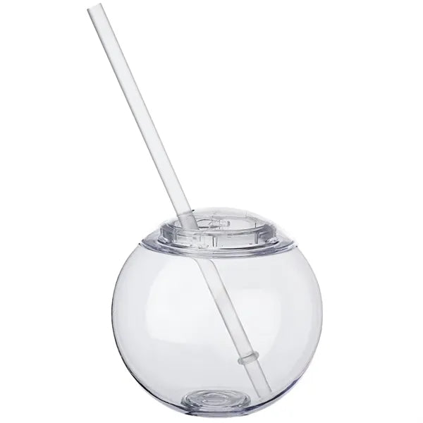 Cocktail Ball with Straw 15 oz. Plastic