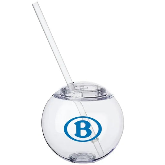 Cocktail Ball with Straw 15 oz. Plastic