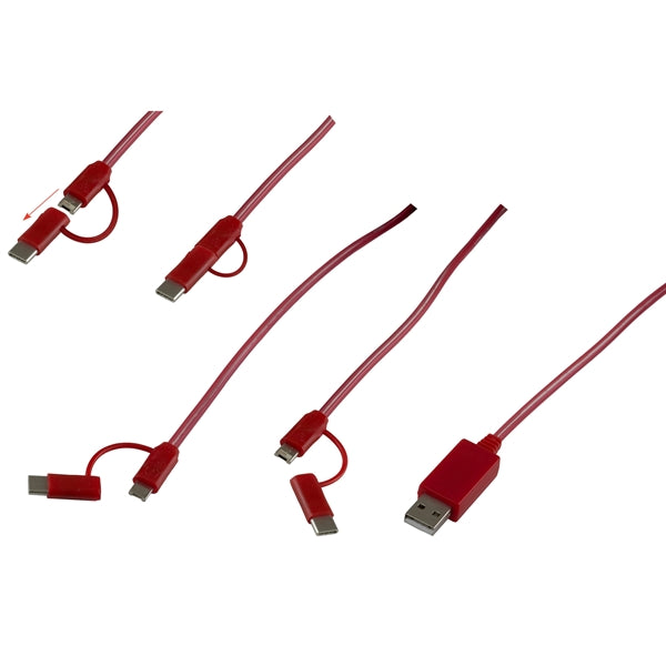 Payson 3-in-1 LED Lighted Cell Phone Charging Cable