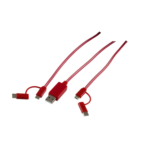 Payson 3-in-1 LED Lighted Cell Phone Charging Cable
