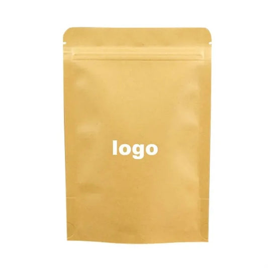 Kraft Ziplock Stand Up Pouches Customized
