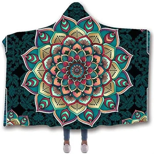 Custom Crystal Velvet Sublimation Cloak Blanket with Sherpa