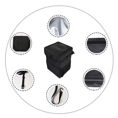 Multipurpose Waterproof Vehicle Car Trash Can with Lid