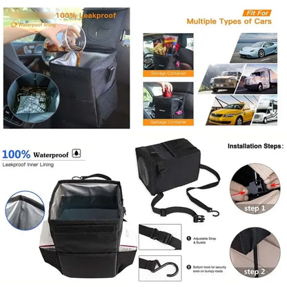 Multipurpose Waterproof Vehicle Car Trash Can with Lid