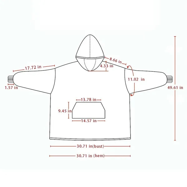 Winter camping home comfy cozy wearable blanket hoodie