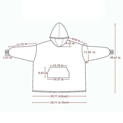Winter camping home comfy cozy wearable blanket hoodie