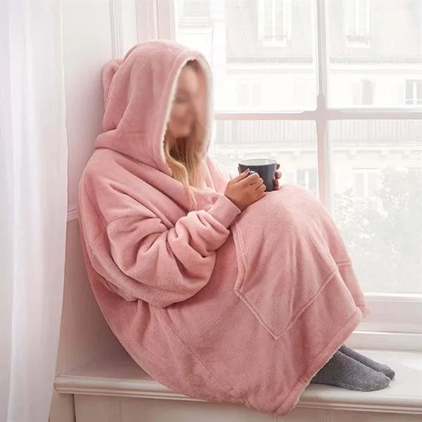 Winter camping home comfy cozy wearable blanket hoodie