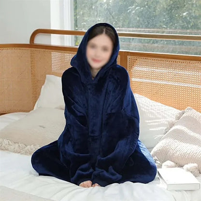 Winter camping home comfy cozy wearable blanket hoodie