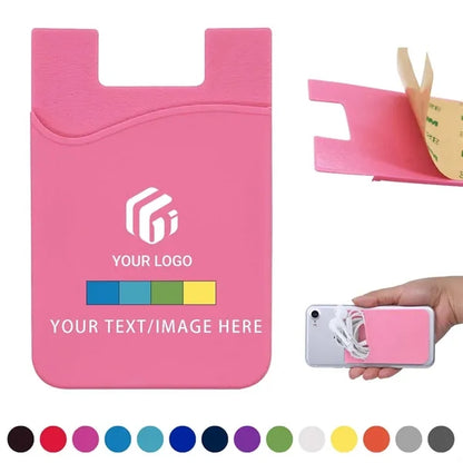 Business silicone slim stick on phone wallet card holder
