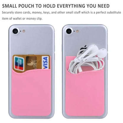 Business silicone slim stick on phone wallet card holder