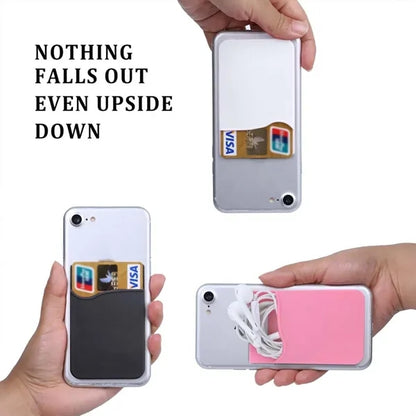 Business silicone slim stick on phone wallet card holder
