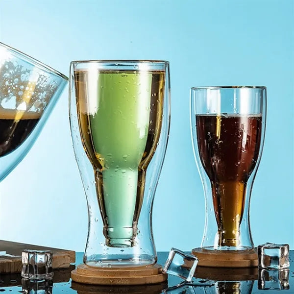 12oz Double-Wall Wide Mouth Upside-Down Insulated Beer Glass