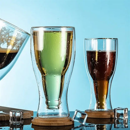 12oz Double-Wall Wide Mouth Upside-Down Insulated Beer Glass