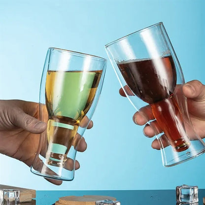 12oz Double-Wall Wide Mouth Upside-Down Insulated Beer Glass