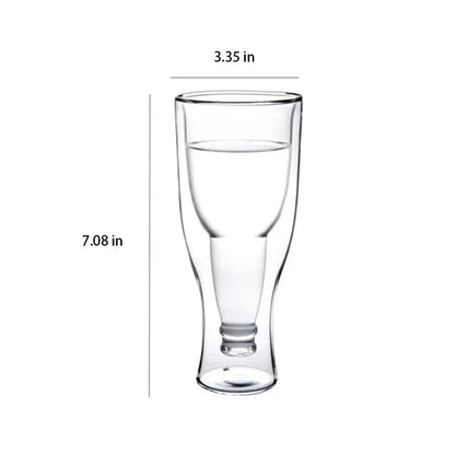 12oz Double-Wall Wide Mouth Upside-Down Insulated Beer Glass
