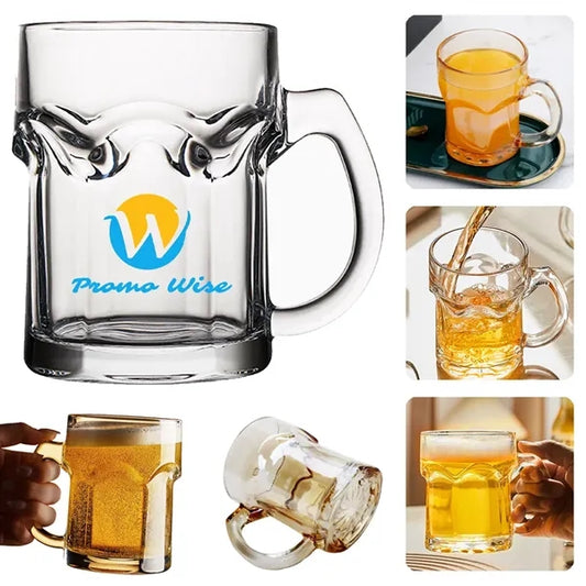 11-oz Thick Heat-Resistant Ergonomic Handle Glass Mugs