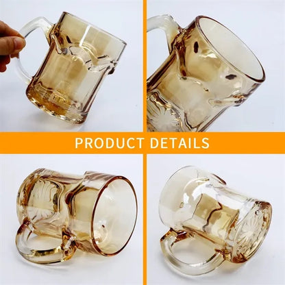 11-oz Thick Heat-Resistant Ergonomic Handle Glass Mugs