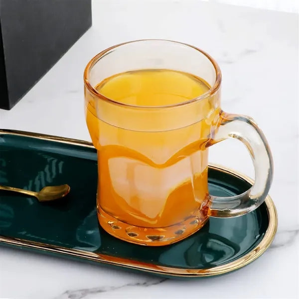 11-oz Thick Heat-Resistant Ergonomic Handle Glass Mugs