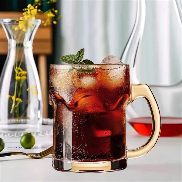 11-oz Thick Heat-Resistant Ergonomic Handle Glass Mugs